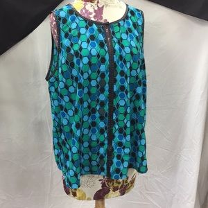 Apt 9 Green and Blue Top With Black Trim